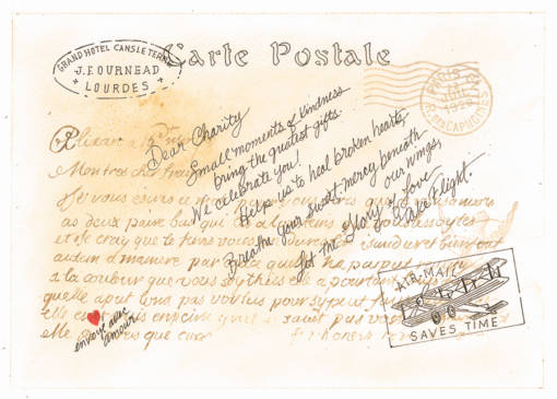 Vintage Stamp Romantic Butterflies Postcard - Image 2